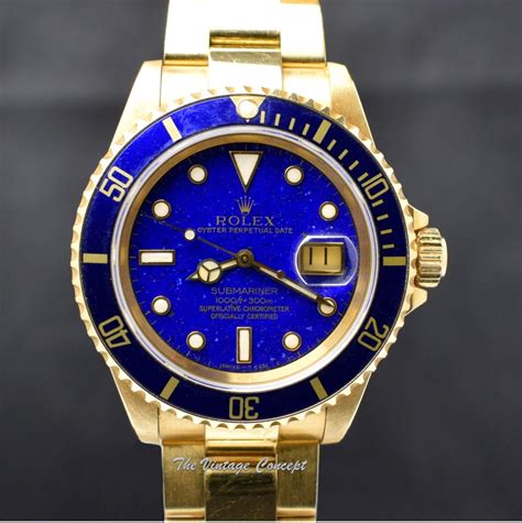 rolex submariner model 16618|Rolex lapis lazuli dial.